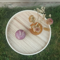 Keramieken urn roze met vlinder